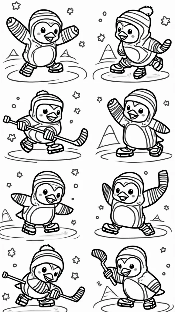 penguins hockey coloring pages